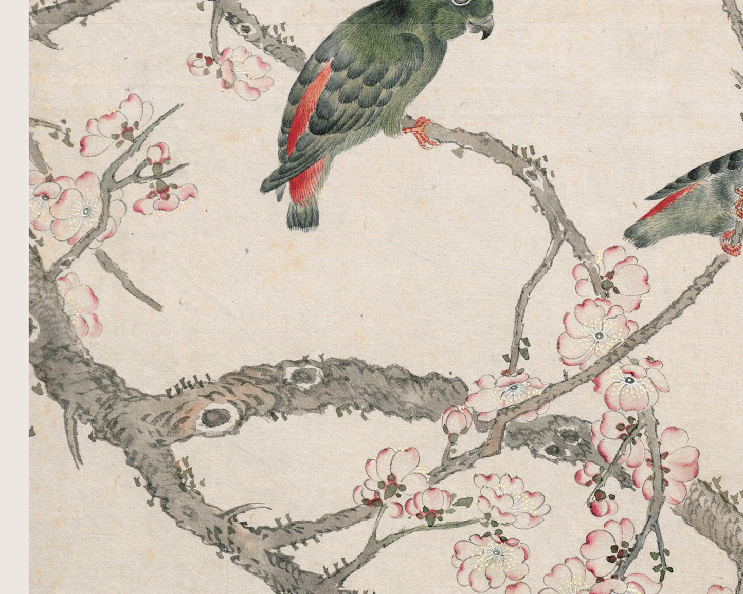 Japanese Bird Chinoiserie Art Print #5: Lovebirds
