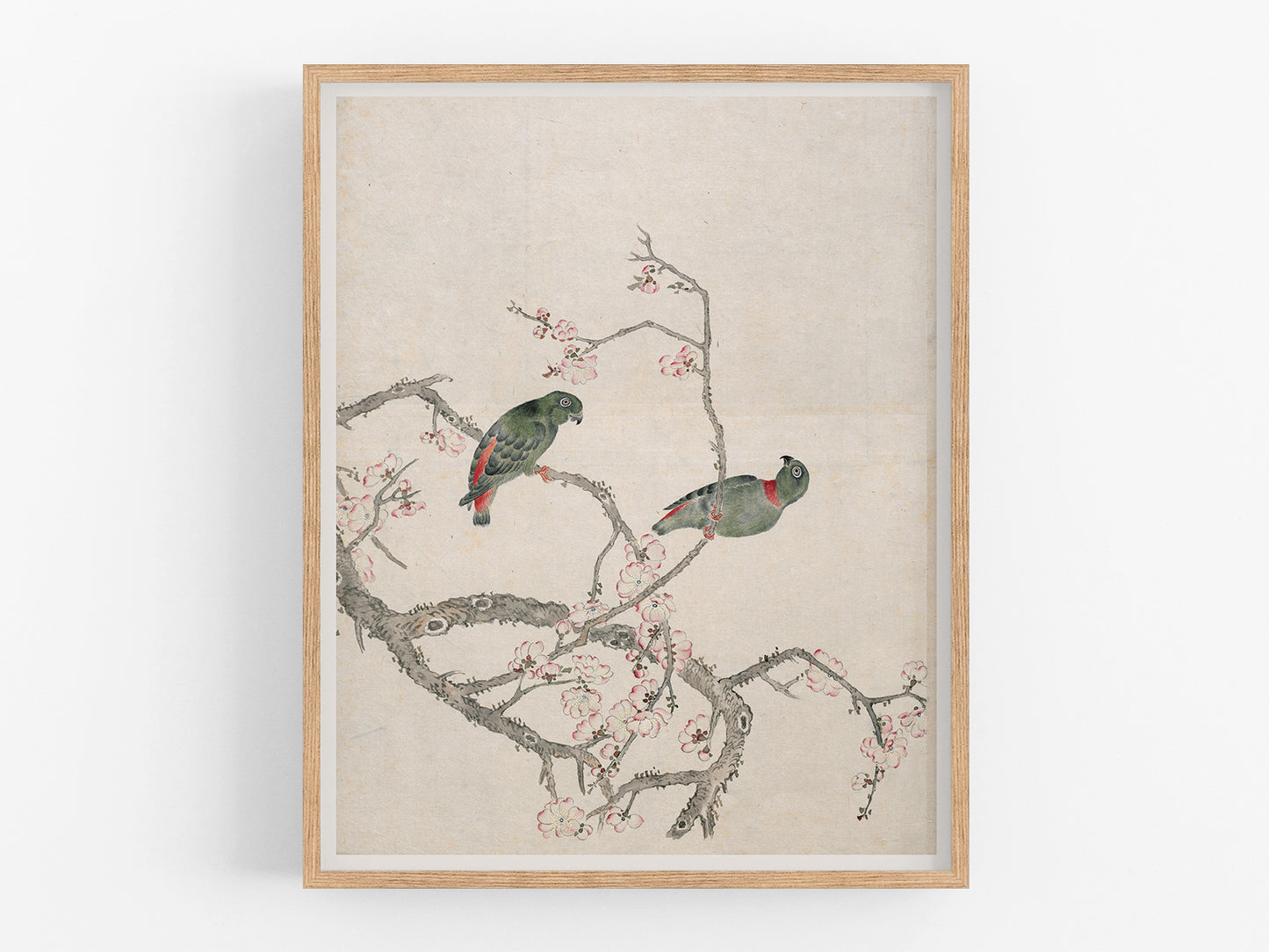 Japanese Bird Chinoiserie Art Print #5: Lovebirds