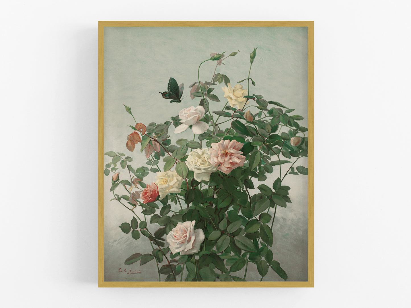 Butterfly with Flowers in June Art Print