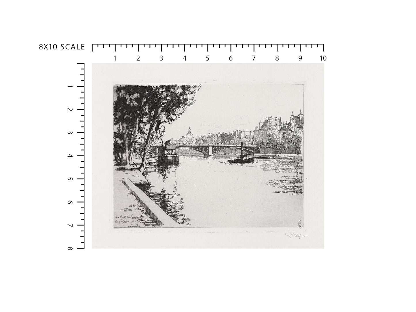 The Carousel Bridge Paris Etching Art Print