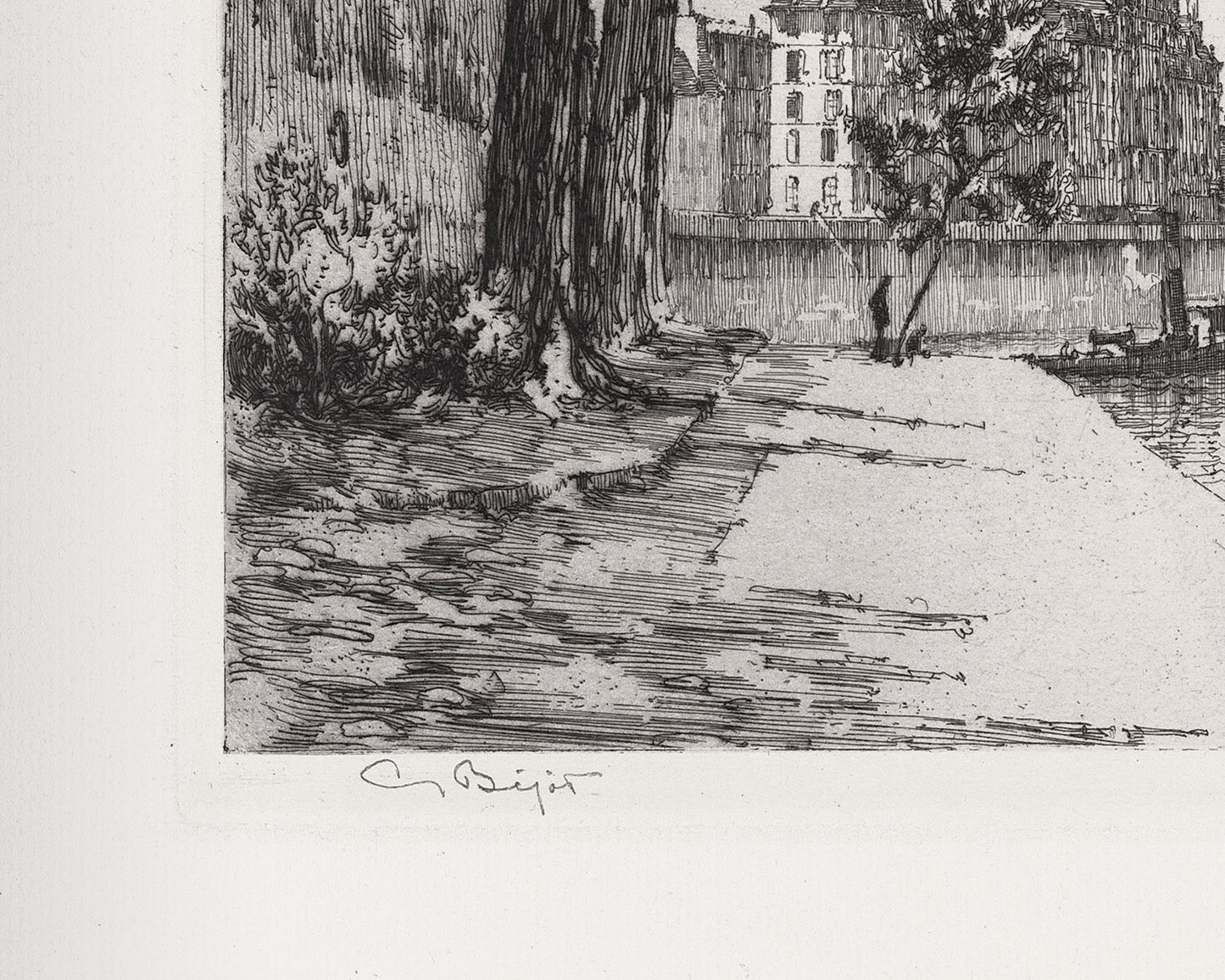 The Arcole Bridge Paris Etching Art Print