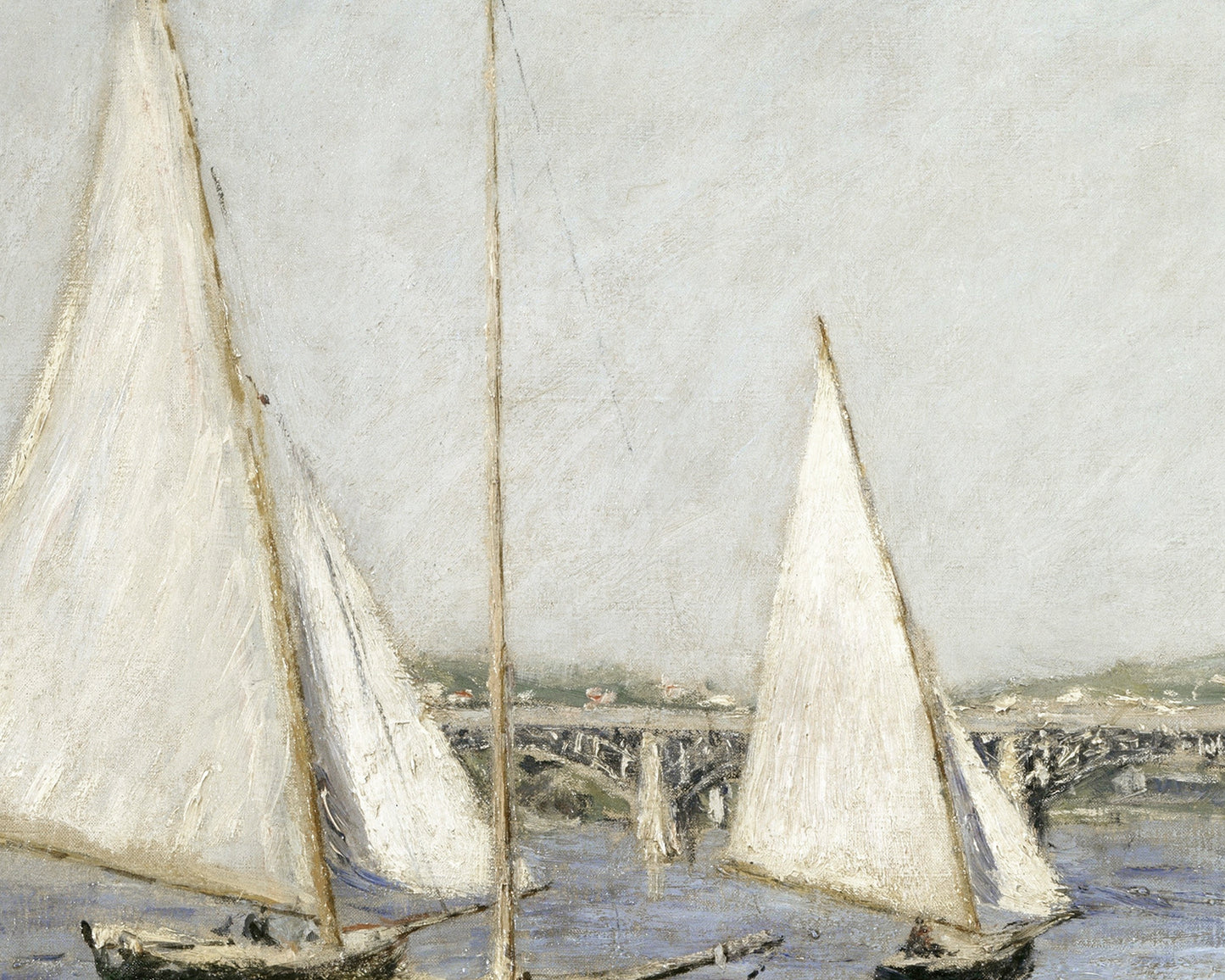 French Sailing Boats in Harbor Art Print