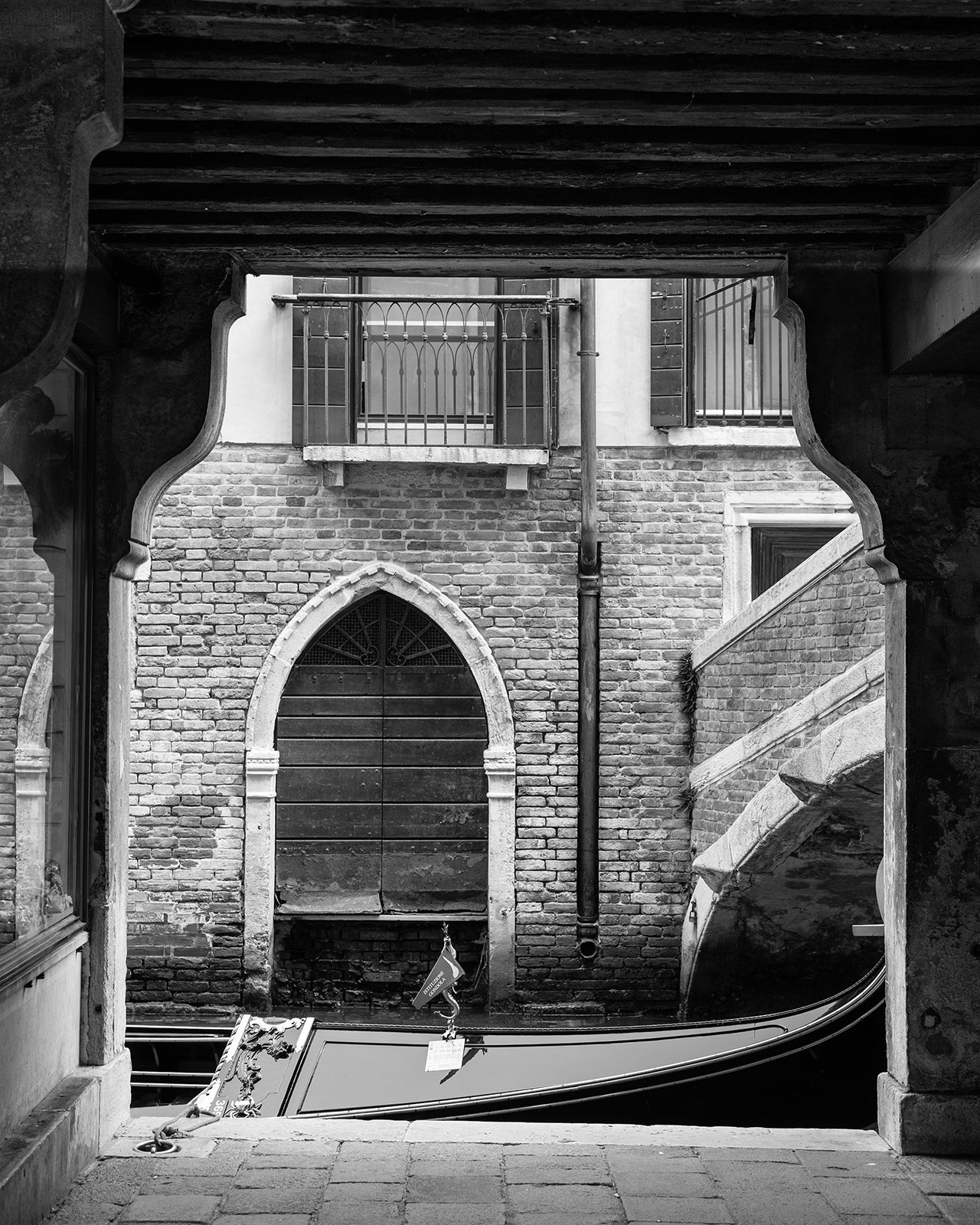 Venice Italy Gondola B&W Photo Print #1