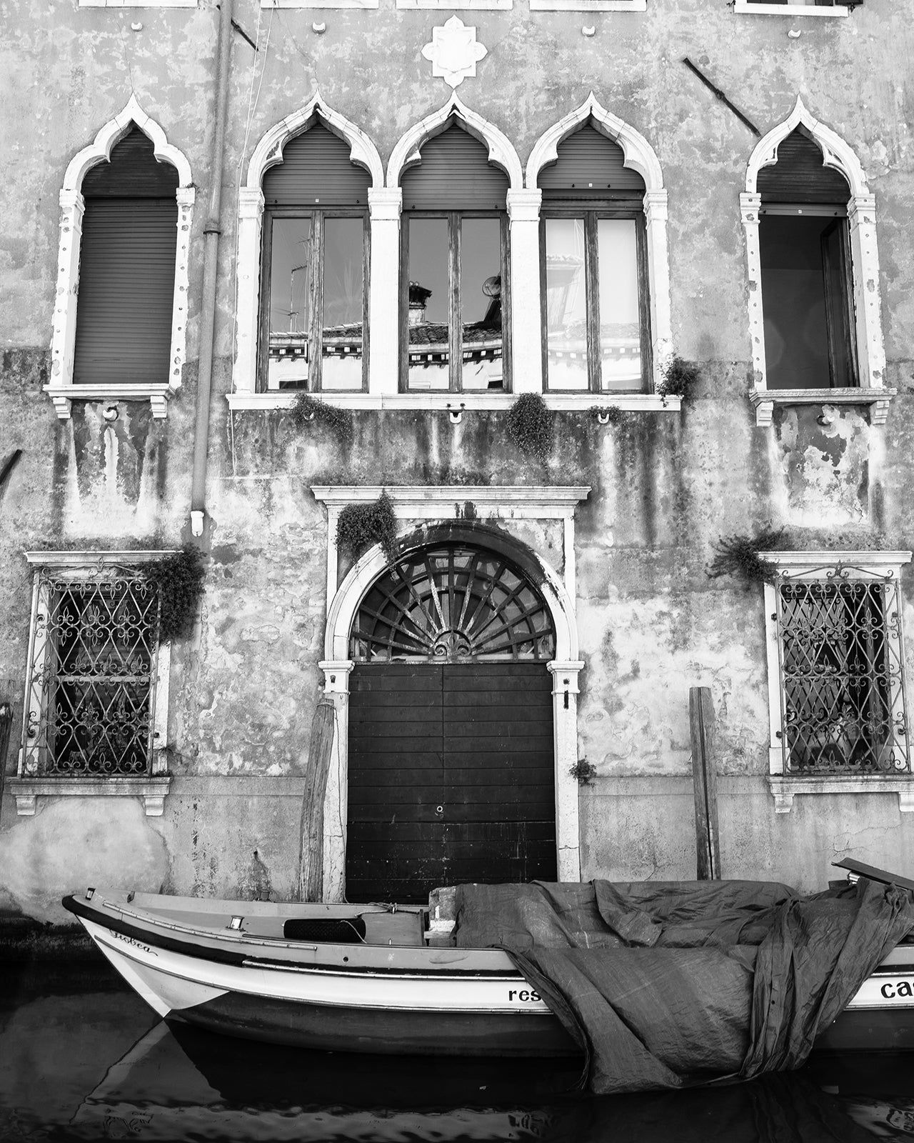 Venice Italy Gondola B&W Photo Print #2