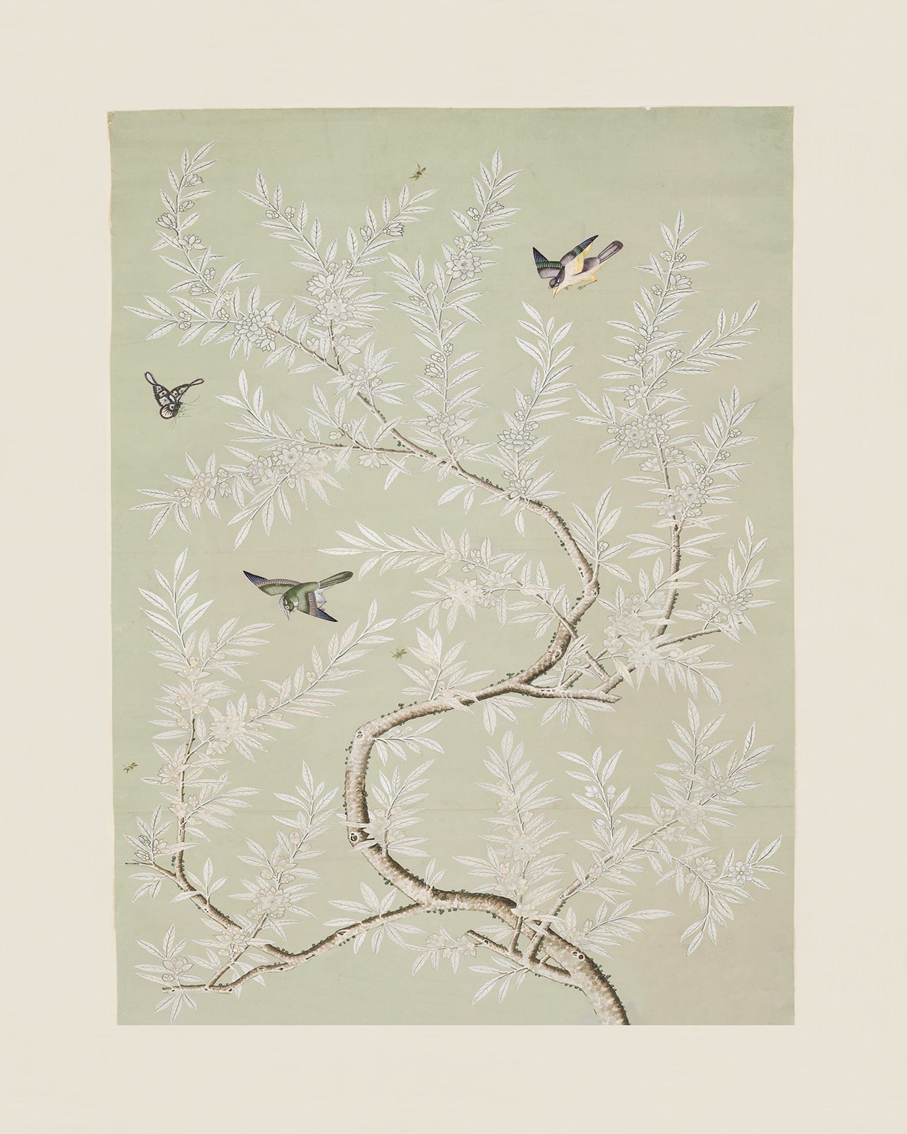 Chinese Birds and Foliage Chinoiserie Art Print: Mint Colorway