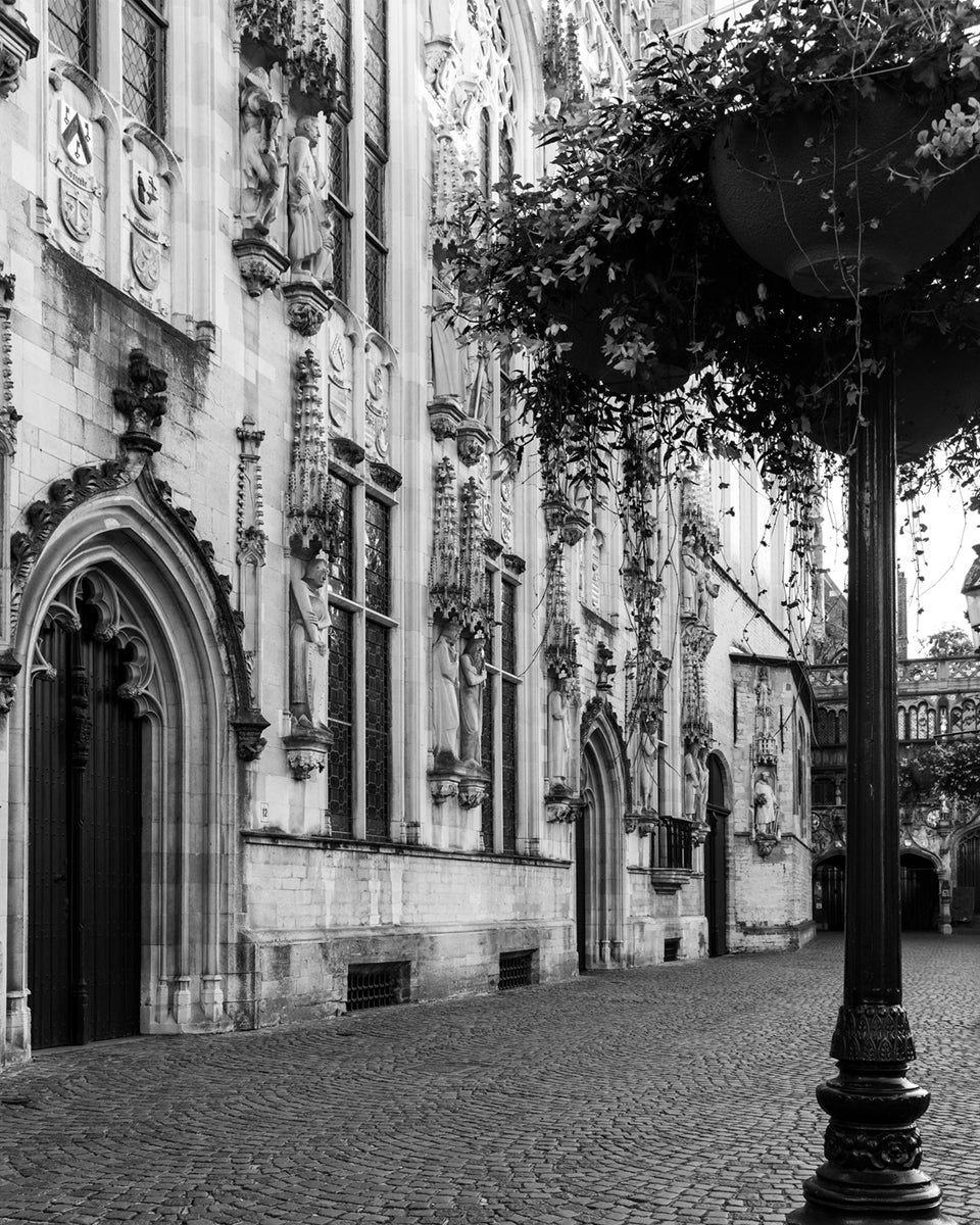 Bruges Belgium Provincial Court, B&W Photo Print