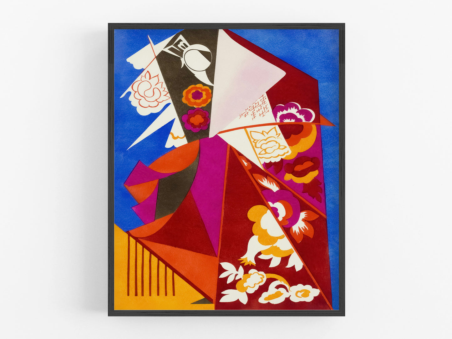Abstract Design with Flowers Art Print