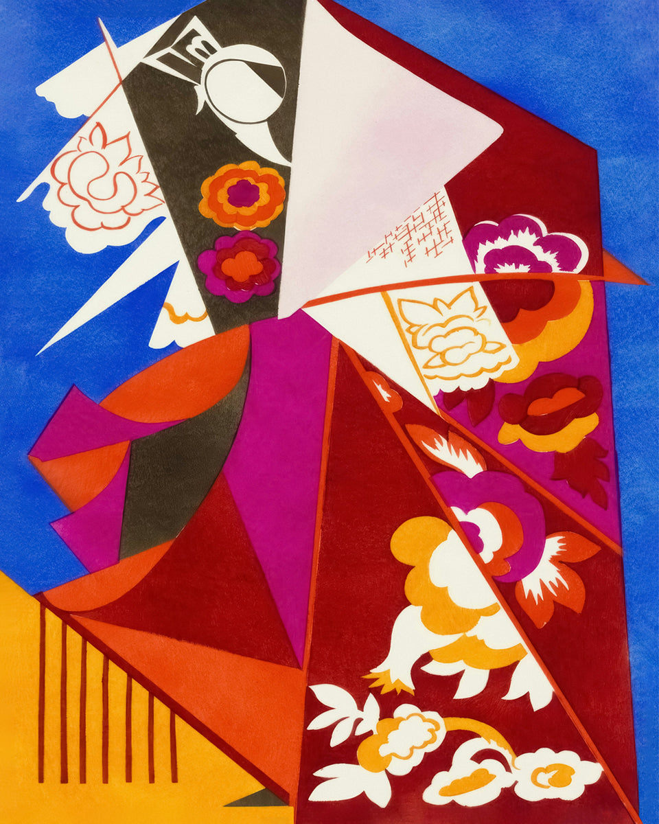 Abstract Design with Flowers Art Print