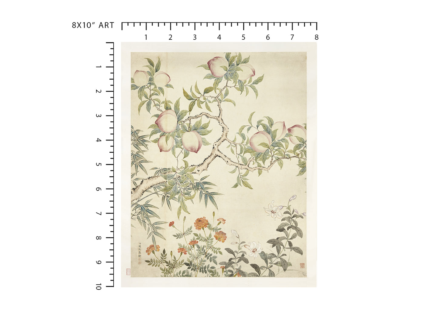 Chinese Peaches & Flowers Art Print