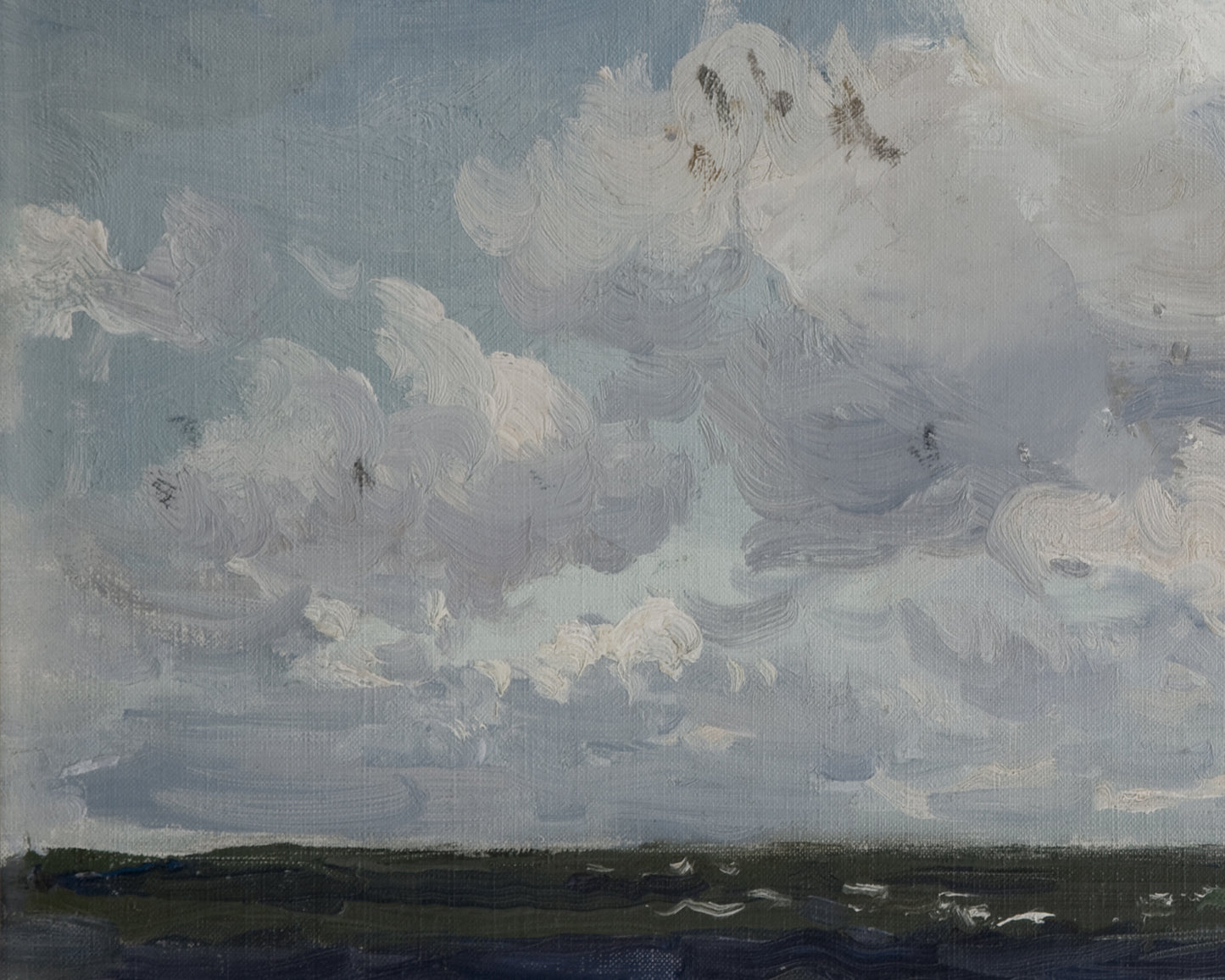 Blue Seascape with Clouds Art Print