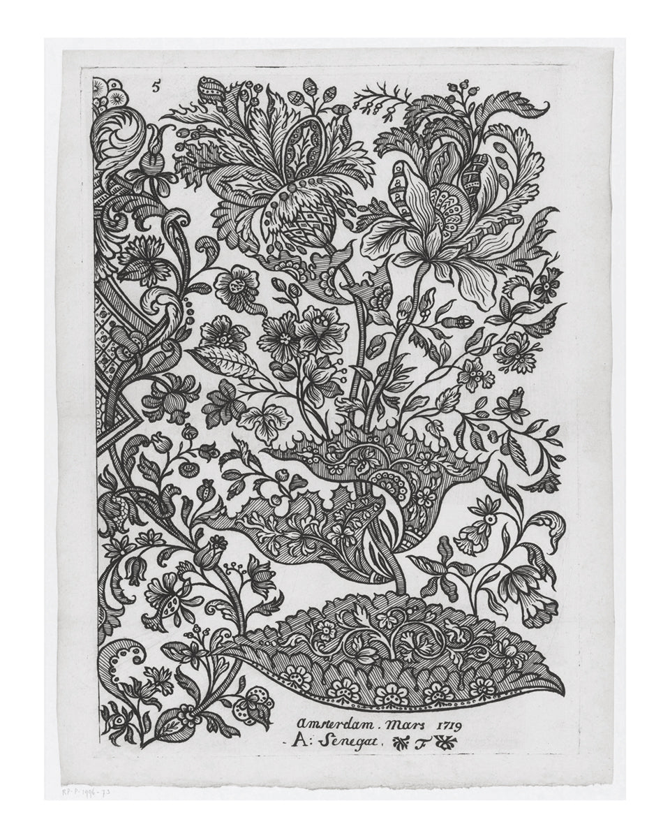 Dutch Flower Design Etching #73