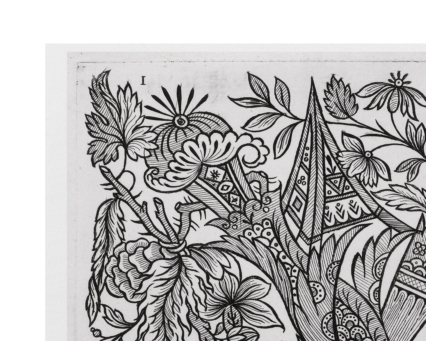 Dutch Flower Design Etching #75