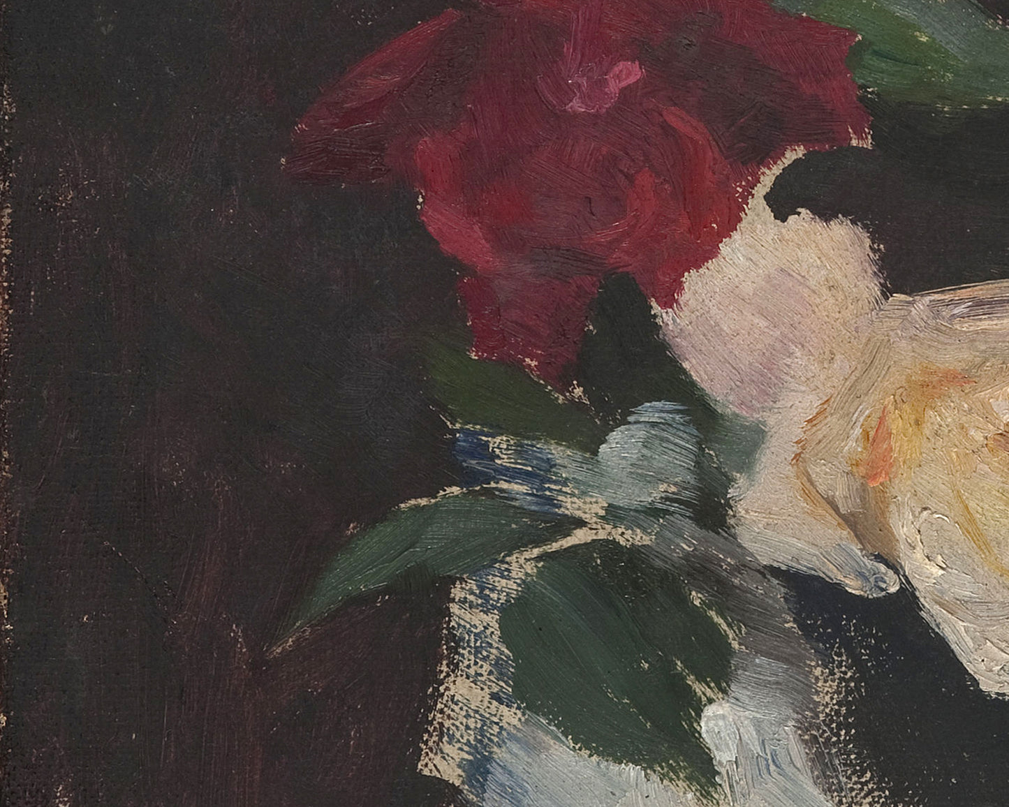 Moody Roses in Vase Art Print