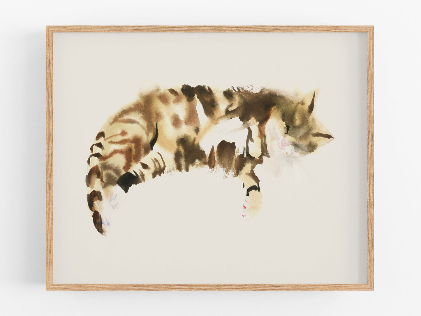 Sleeping Tiger Cat Art Print