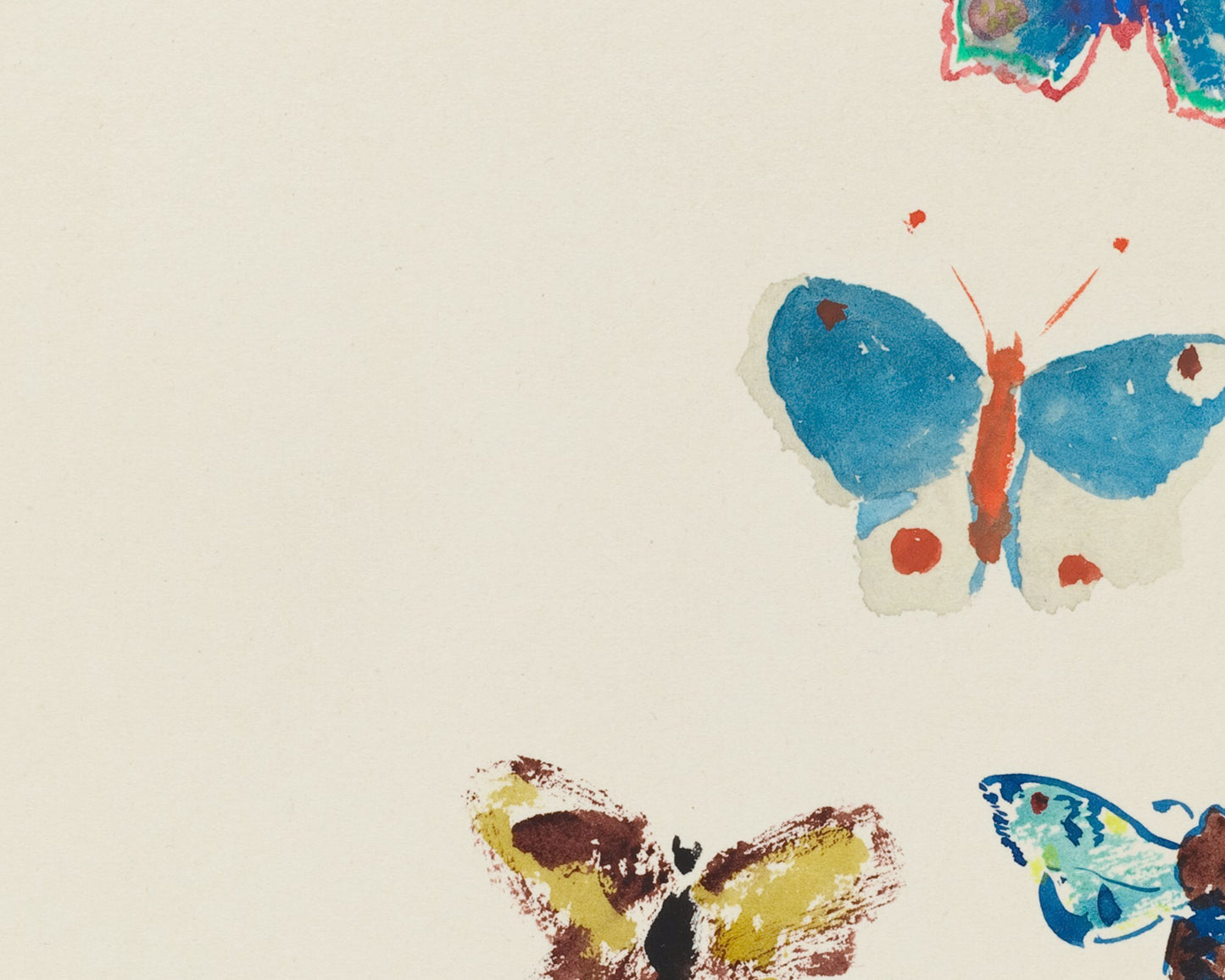 Modern Butterfly Watercolor Art Prints - Set of Three