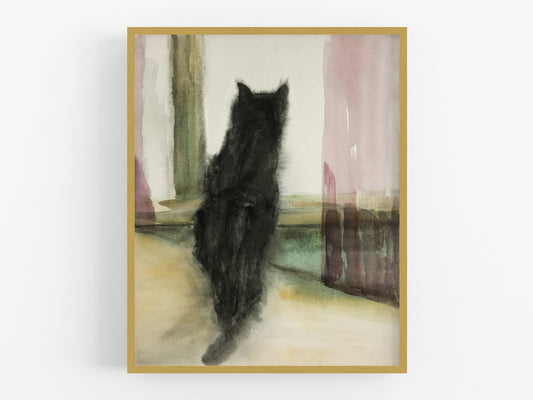 Cat in the Window Art Print