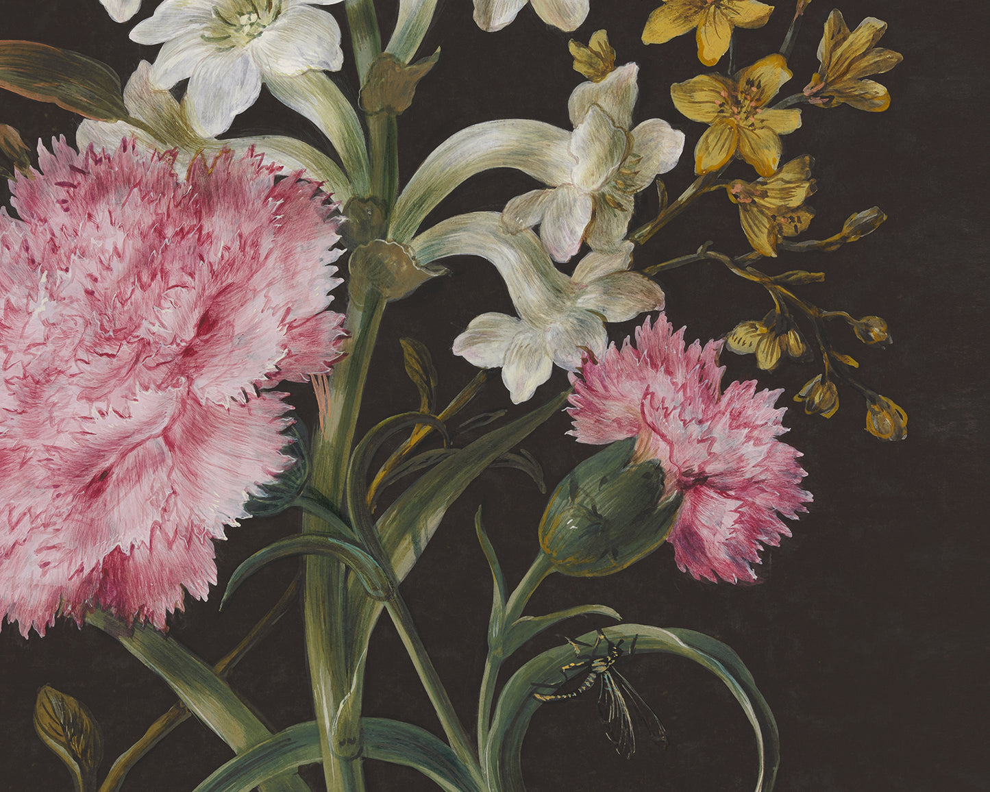 Flower Bouquet with Ribbon Art Prints - Set of Three