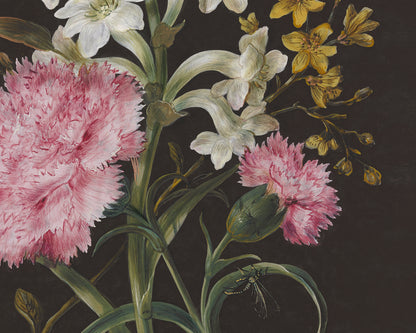 Flower Bouquet with Ribbon Art Prints - Set of Three