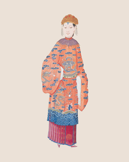 Chinese Women Chinoiserie Watercolor Art Prints - Set of Six