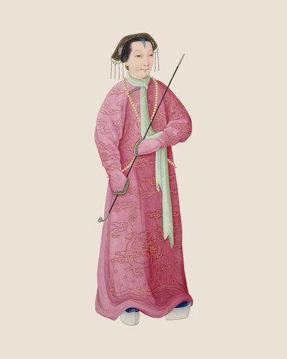 Chinese Women Chinoiserie Watercolor Art Prints - Set of Six