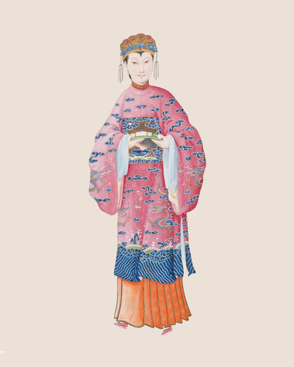 Chinese Women Chinoiserie Watercolor Art Prints - Set of Six