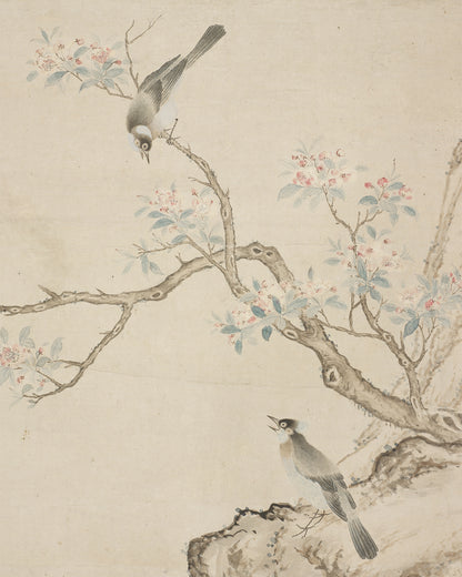 Birds in a Crab-apple Tree Chinoiserie Art Print