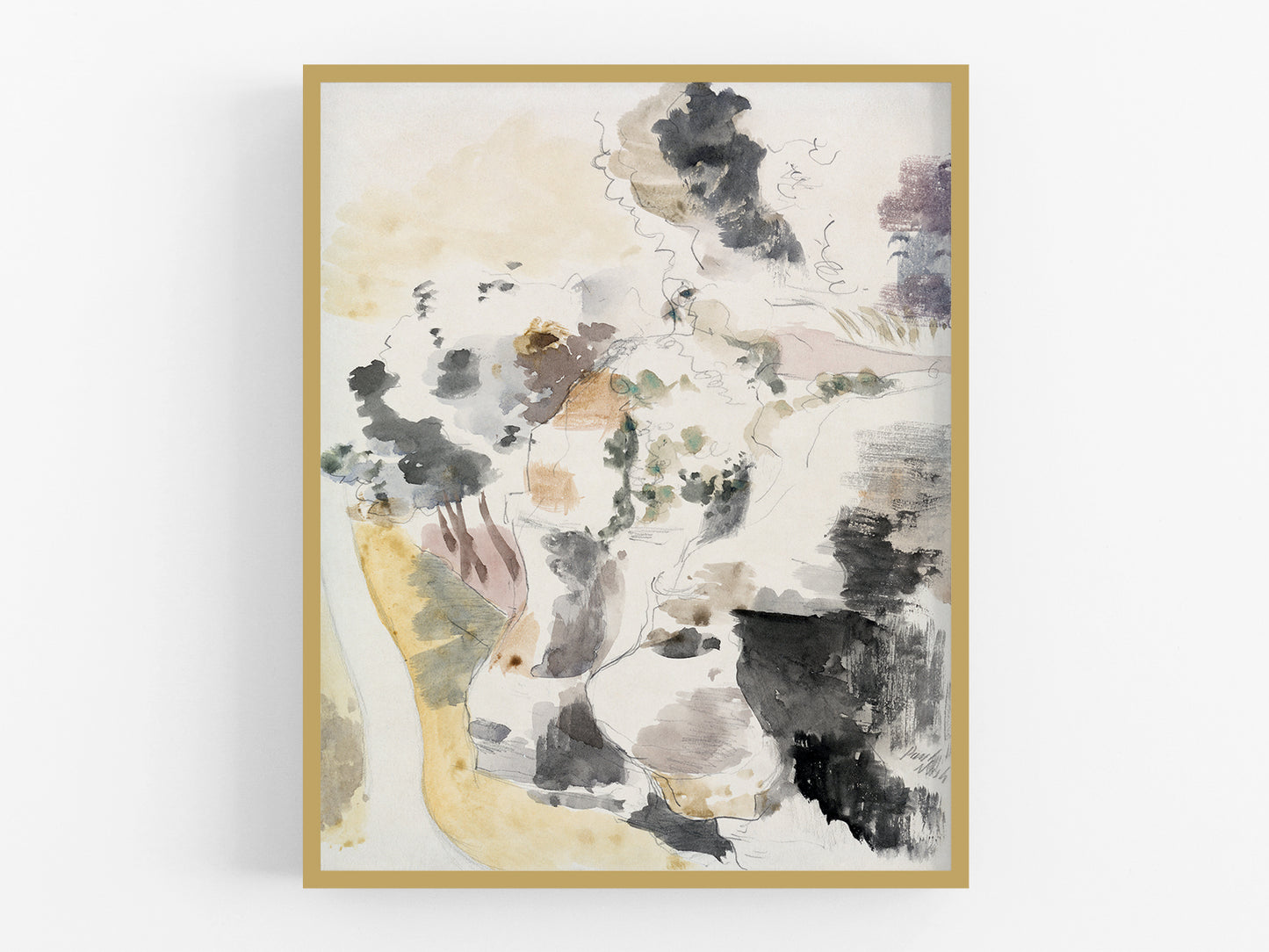 Cliffs Abstract Watercolor Art Print