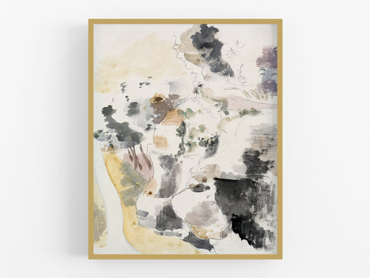 Cliffs Abstract Watercolor Art Print