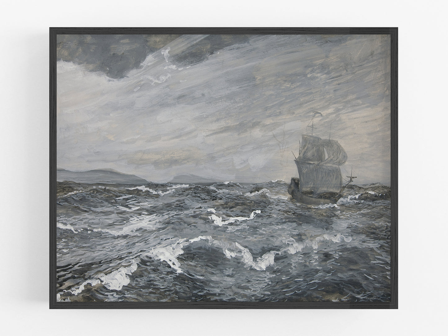 Seascape with Sailboats Art Print