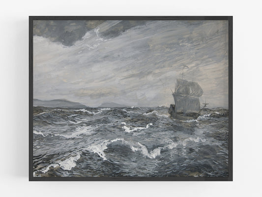 Seascape with Sailboats Art Print