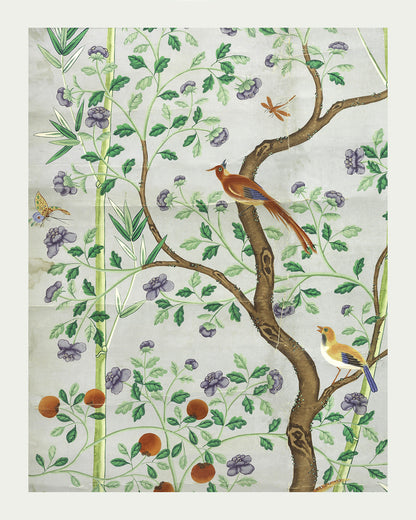 Chinese Birds & Trees Chinoiserie Art Prints - Set of Two