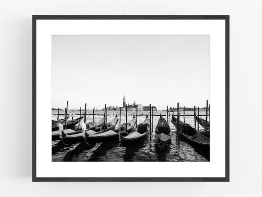 Venice Italy Gondola B&W Photo Print #3