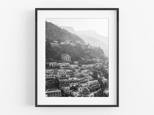 Positano Italy B&W Photo Print