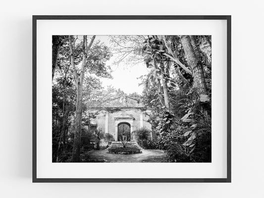 Mexico Jungle Hacienda B&W Photo Print