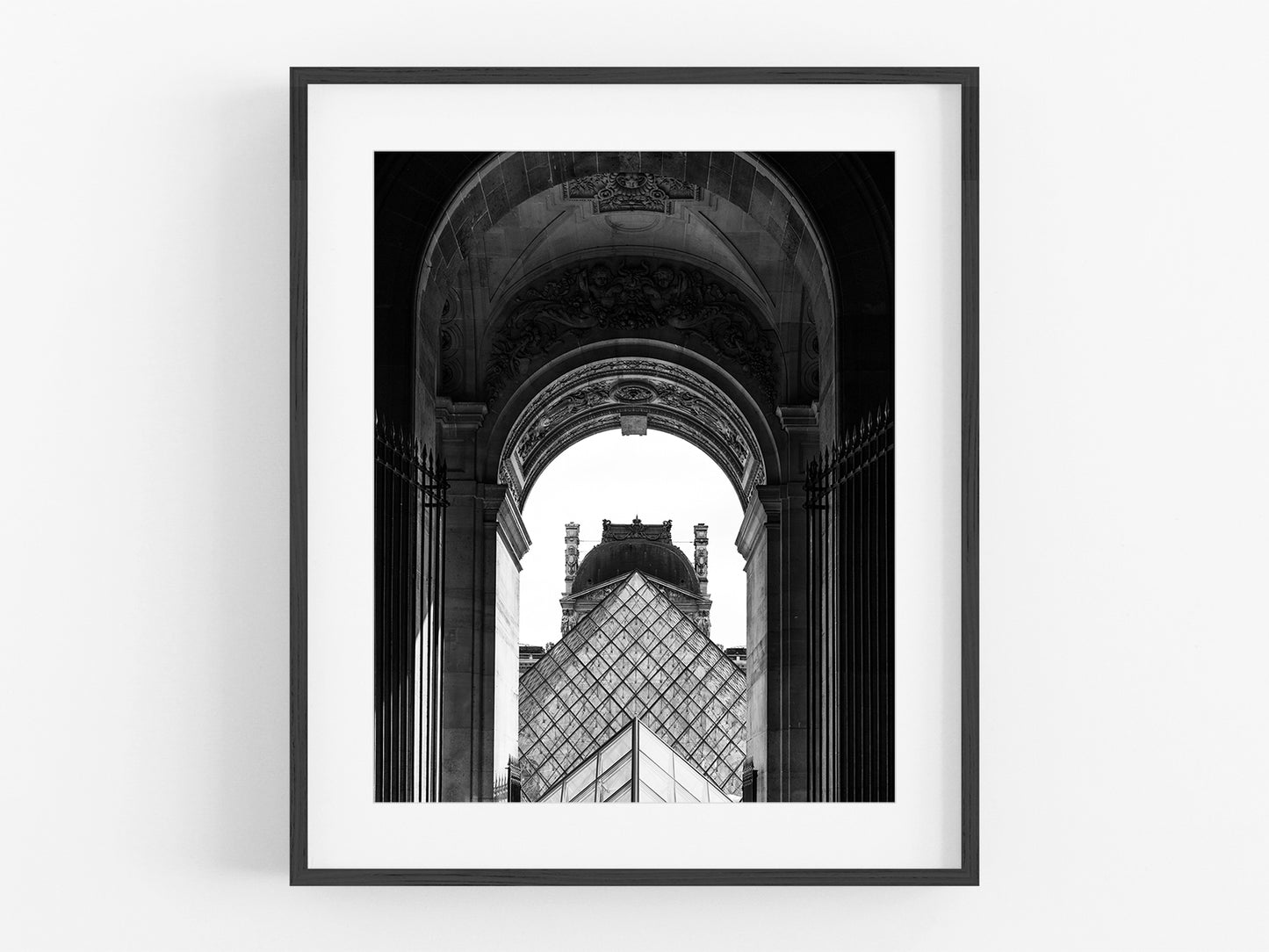 Louvre Museum Paris, B&W Photo Print #2