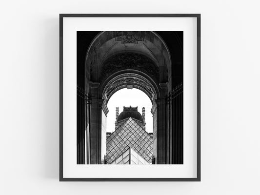 Louvre Museum Paris, B&W Photo Print #2