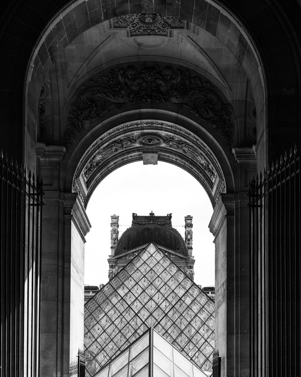 Louvre Museum Paris, B&W Photo Print #2