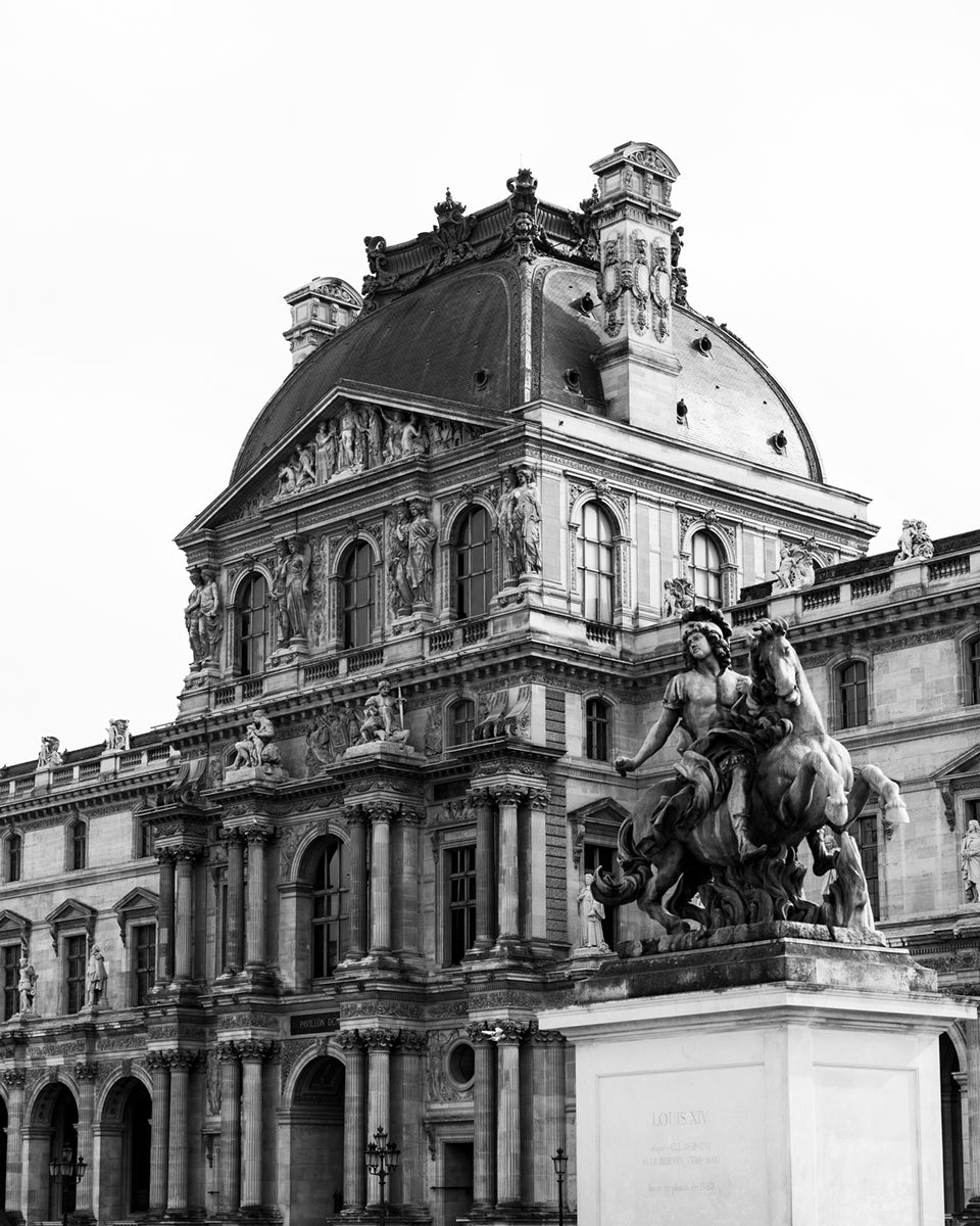 Louvre Museum Paris, B&W Photo Print #5