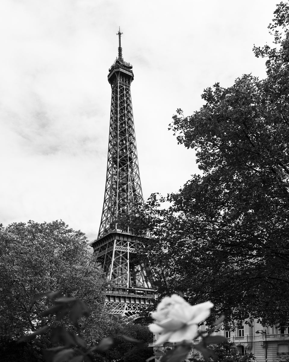 Eiffel Tower Paris, B&W Photo Print #1