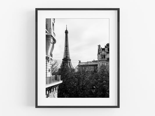 Eiffel Tower Paris, B&W Photo Print #2