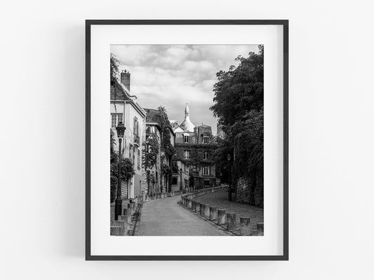 Montmartre Paris, B&W Photo Print