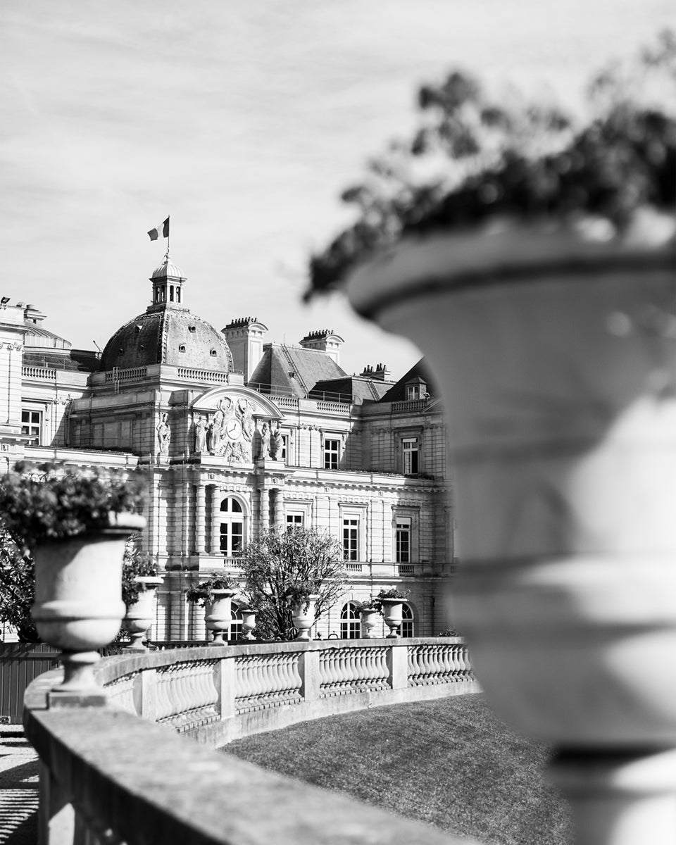 Luxembourg Palace Paris, B&W Photo Print