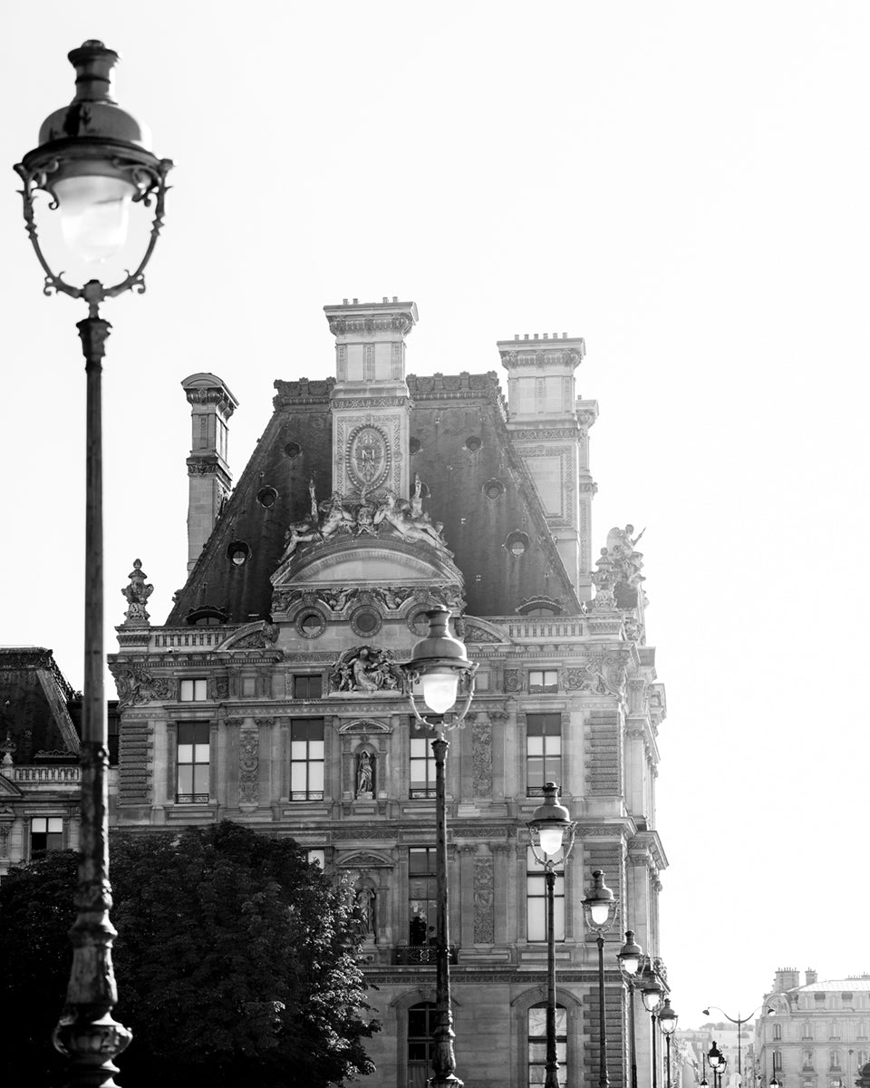 Louvre Museum Paris, B&W Photo Print #3