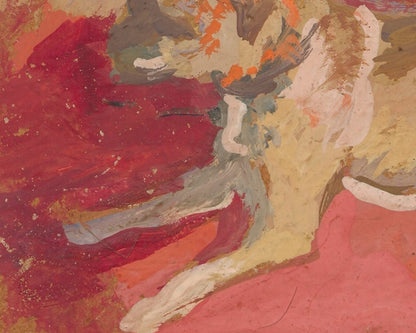 Abstract Dog Painting in Pinks, Peaches and Reds - Reproduction Art Print
