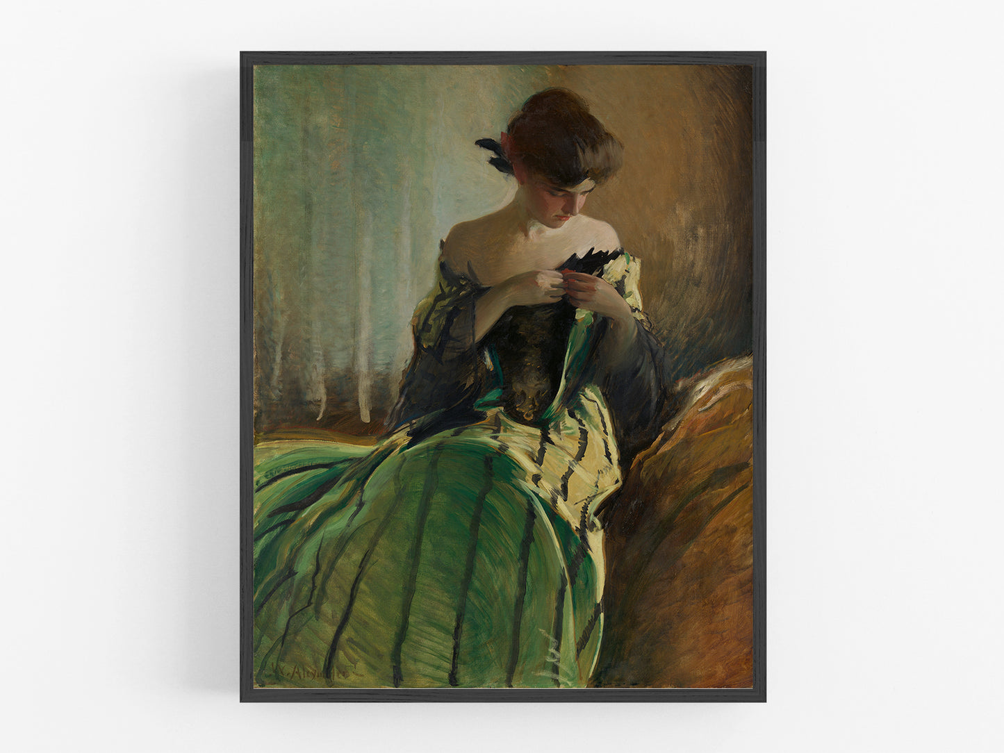 Woman in Green Art Print