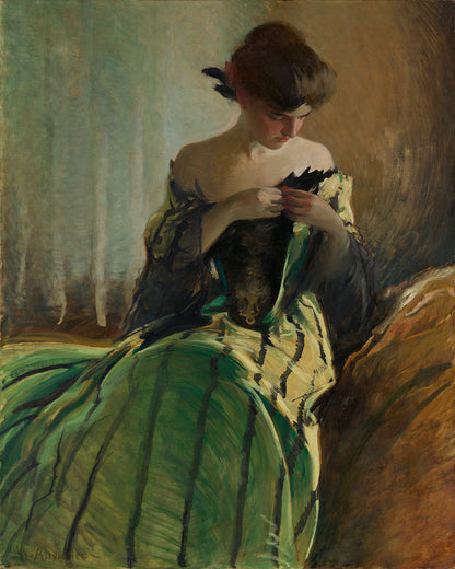 Woman in Green Art Print