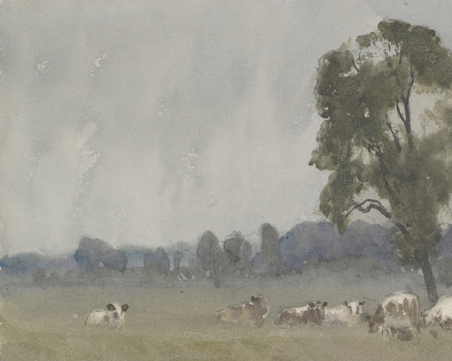 Landscape with Cows Art Print