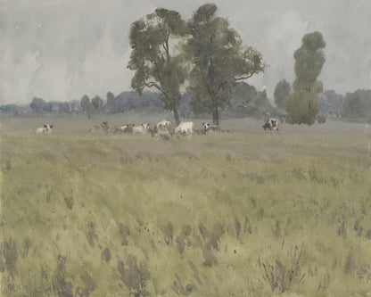 Landscape with Cows Art Print
