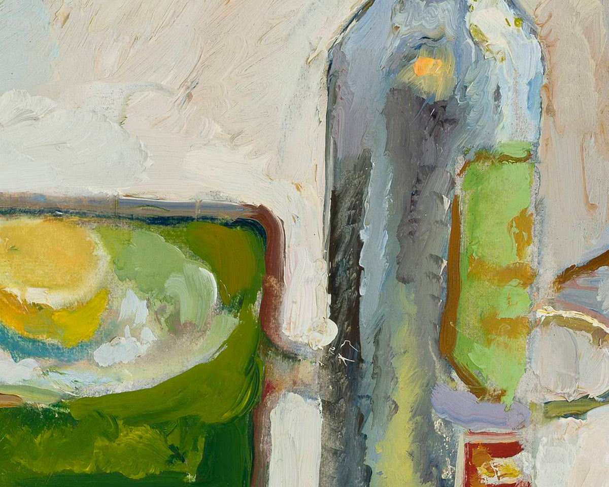Fruit and Bottle Still Life Painting - Reproduction Art Print