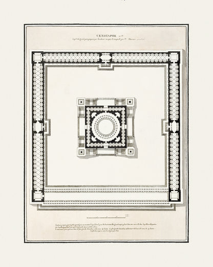 French Architectural Plan Art Prints - Set of Six